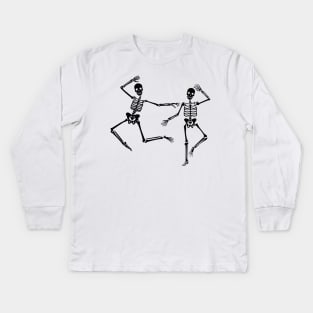 Halloween Dancing Skeletons Kids Long Sleeve T-Shirt